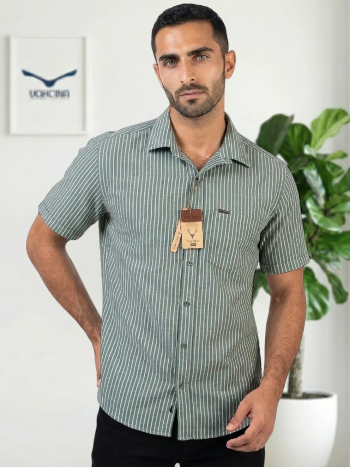 پیراهن مردانه آستین کوتاه - M2116 - تصویر 2